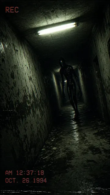 liminal space image example: Analog Horror Corridor Entity Encounter