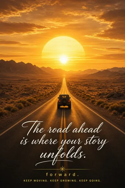 Wasteland Highway Sunset Typographic Poster