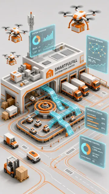 Environment image example: 3D Low Poly Smart Logistics and Warehouse Hub