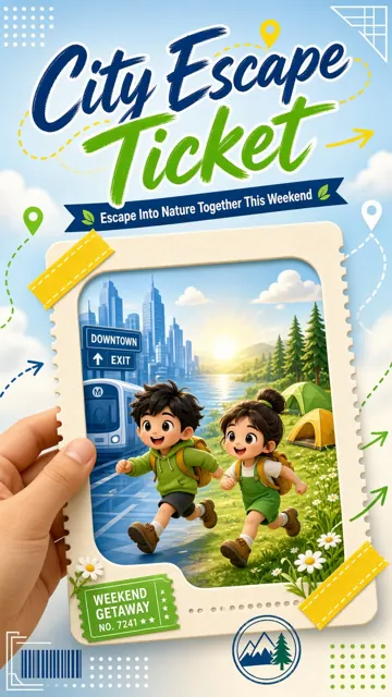Characters image example: Weekend Escape City Ticket 3D Poster