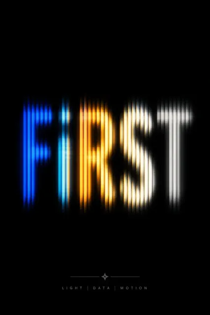 gradient color image example: Neon Light Ribbon FiRST Typographic Art