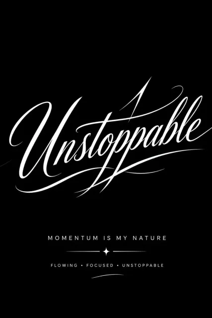 Calligraphy image example: Dynamic Calligraphic Art Lettering Design