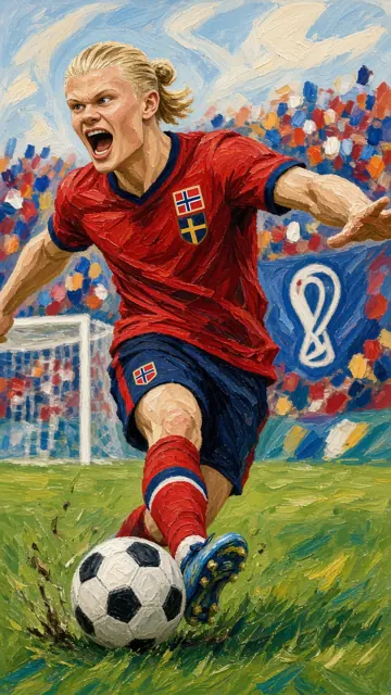 Character Design image example: Haaland World Cup Stylized Flat Illustration