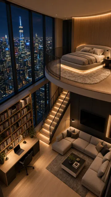 Modern Luxury Studio Loft Interior Rendering