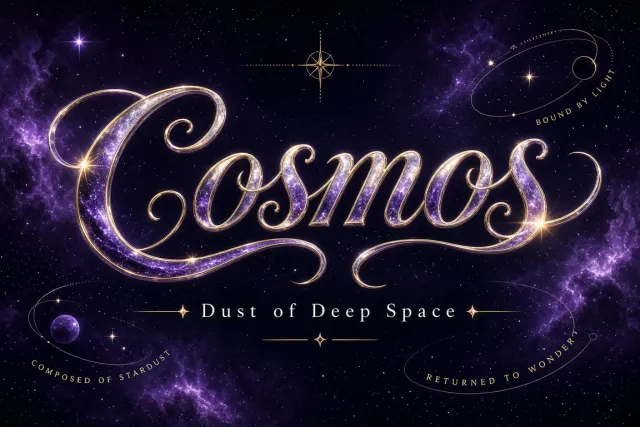 Dust of Deep Space Cosmic Calligraphy Poster