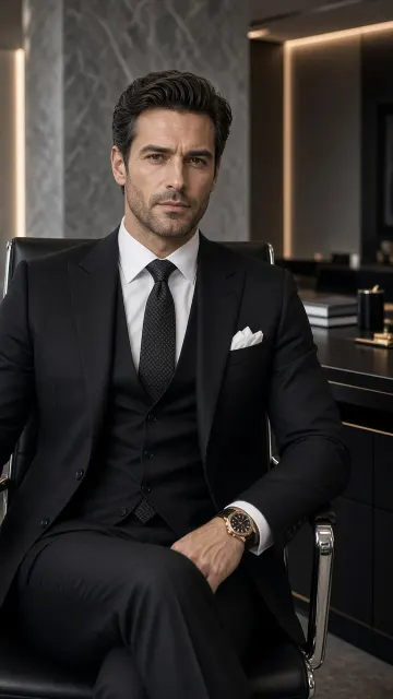 Executive Portrait image example: Elite Business Portrait of a Man in a Black Suit