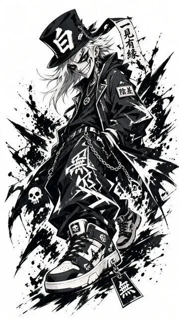 Urban Style image example: Streetwear Bai Wuchang Cartoon Character Logo