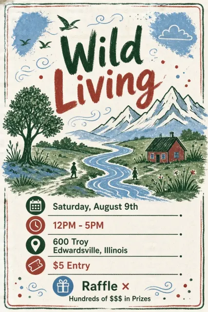Doodle Art image example: Wild Living Doodle Block Event Poster