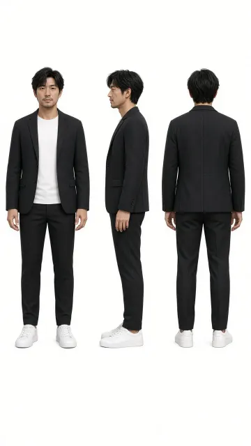 Orthographic View image example: 3D Realistic Urban Male Character Turnaround Sheet