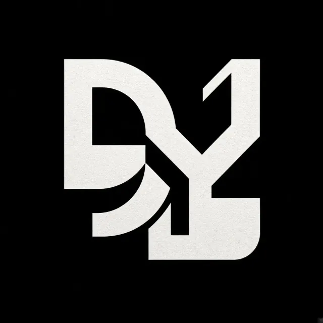 Mid-Century Modern image example: Retro Geometric Constructivist Du-Ye Logo Design