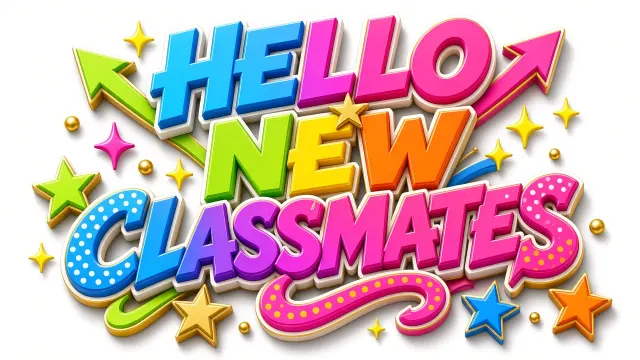 Street Art image example: Street Graffiti 3D Typography Welcome New Classmates