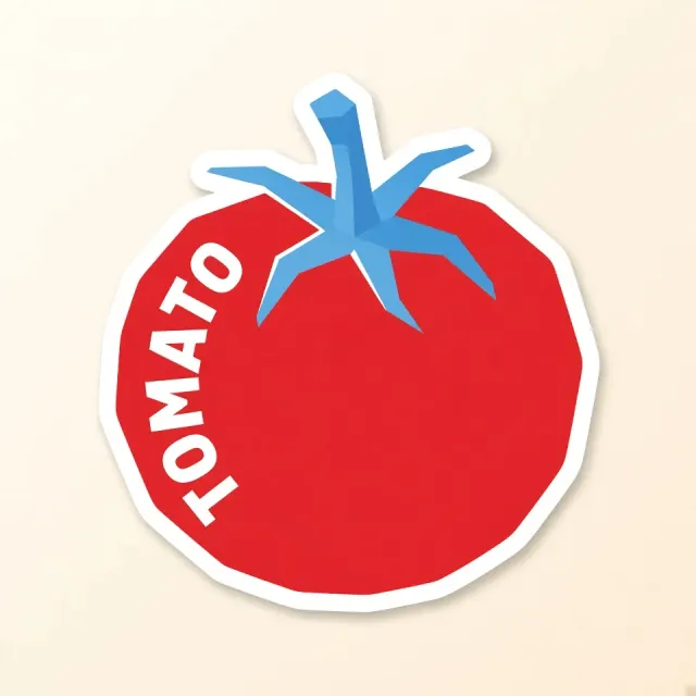 Sticker Art image example: Minimalist Flat Sticker Tomato Illustration