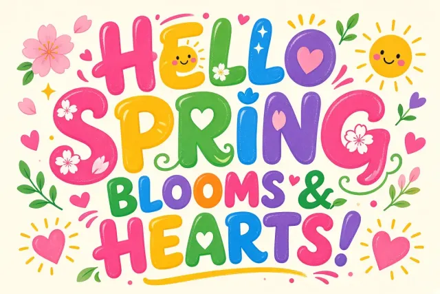Spring image example: Spring Energy Colorful Playful Lettering