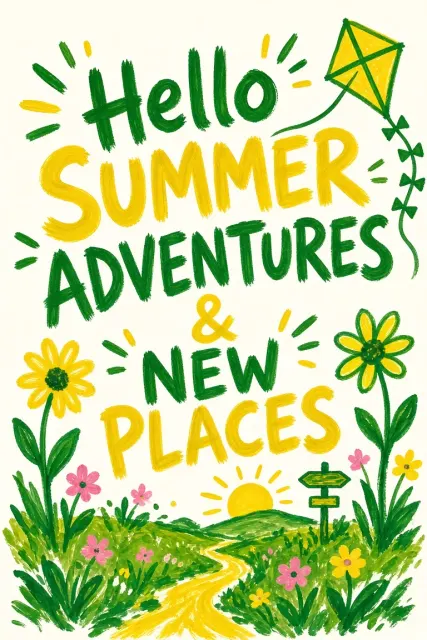 Vibrant image example: Playful Childlike Summer Journey Typography
