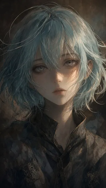 Close-Up image example: Moody Film Noir Anime Heroine Portrait