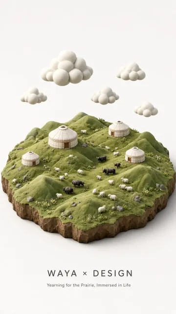 Cover Art image example: Whimsical 3D Diorama Prairie Yurt Miniature