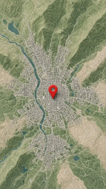 Photorealistic image example: Realistic Topographic Map with Location Pin