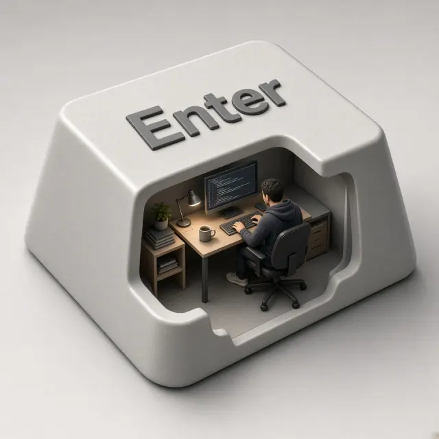 Workspace image example: Giant Enter Key Programmer 3D Concept