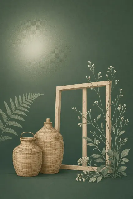 Minimalist Avant-Garde Bamboo and Botanical Vector Art