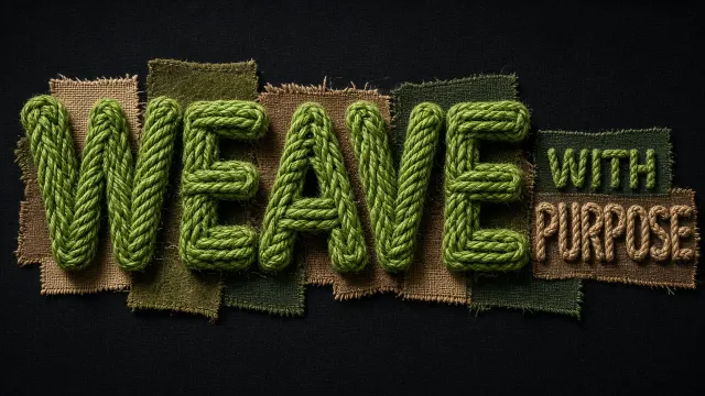 Woven Fabric Style Typography Design