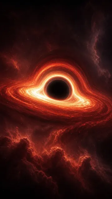 Cinematic Sci-Fi Red Supermassive Black Hole