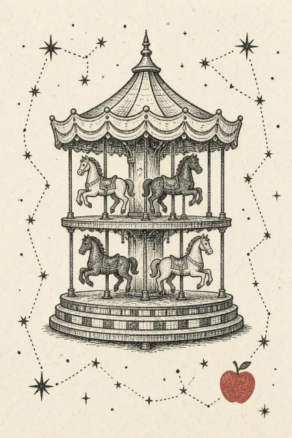 Vintage Hand-Drawn Carousel Sketch