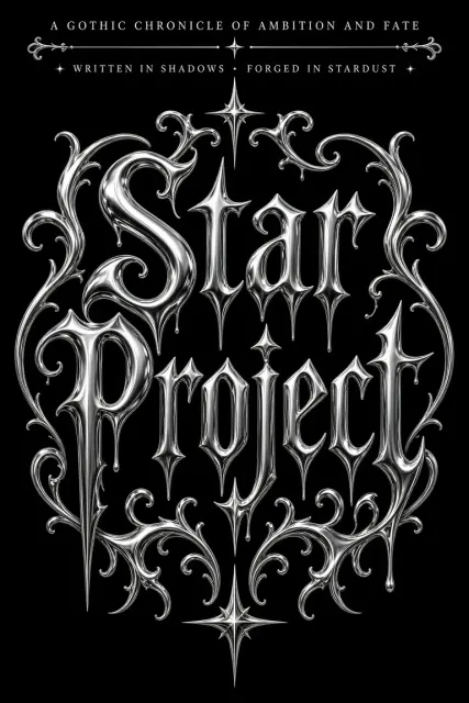 Liquid Chrome image example: Gothic Liquid Silver Star Project Typography