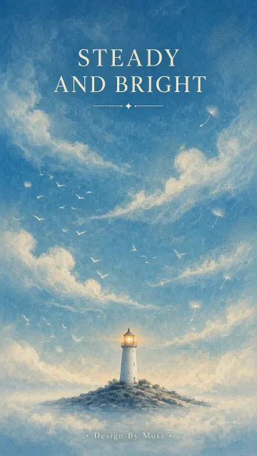 Picture Book Blue Sky Lighthouse Illustration