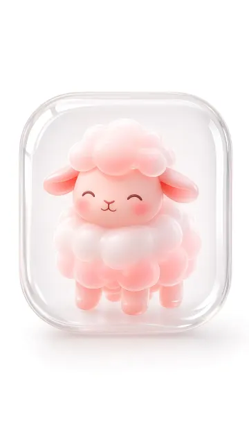 3D Icon image example: Frosted Glass Sheep 3D App Icon