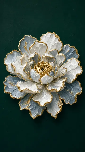 Bone China image example: Bone China Peony Pattern Oil Painting