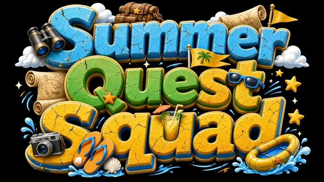 Anime Cartoon image example: Western Animation Summer Quest Squad Typography
