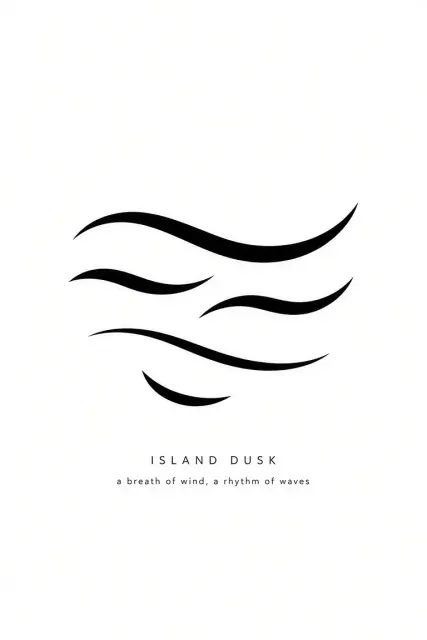 Fragmented Wave Curve Minimalist Typography