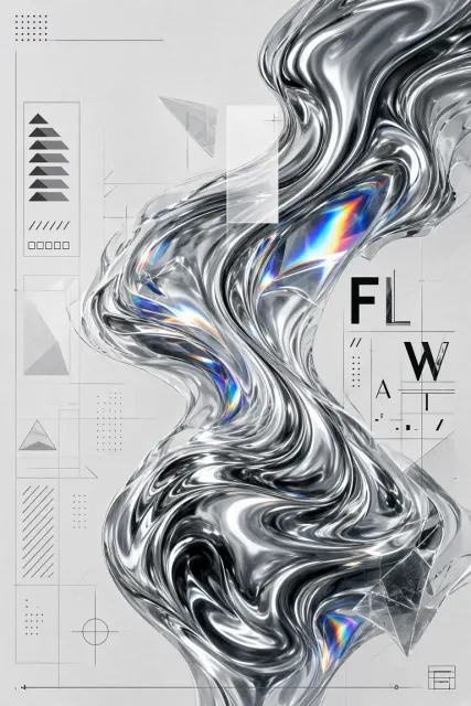 Acid Graphics image example: Liquid Metal Acid Graphic Poster