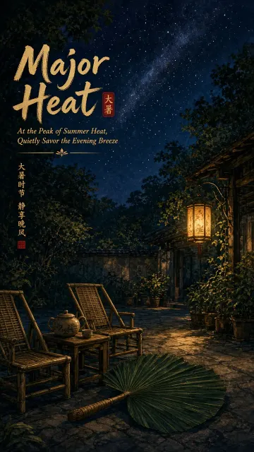 Starry Sky & Cosmos image example: Major Heat Courtyard Summer Night Poster