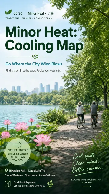 Panoramic Wide Angle image example: Minor Heat City Park Summer Escape Poster