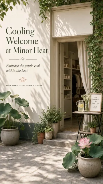 UI Design image example: Minor Heat Storefront Refreshing Ambiance Poster