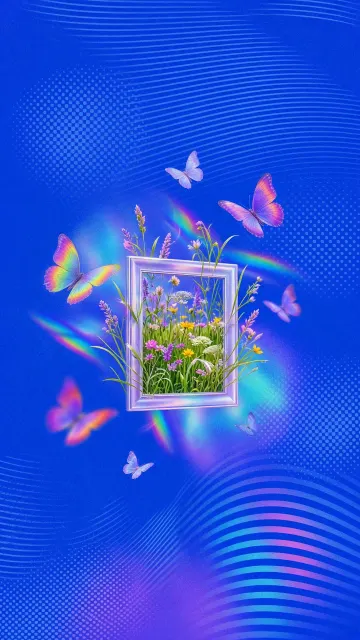 soft light image example: Klein Blue Optical Art Surreal Poster