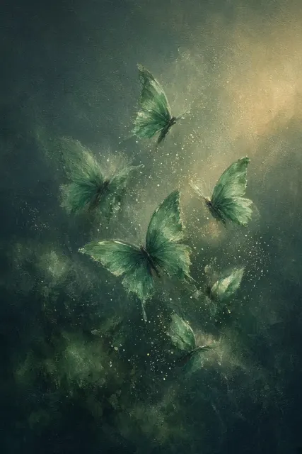 Emerald Butterfly Minimal Art Poster