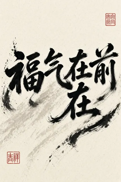 Book Cover image example: Wild Cursive Good Fortune Calligraphy