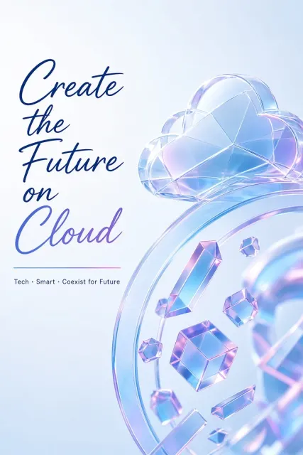 Abstract Geometry image example: Cloud Tech 3D Glass Poster