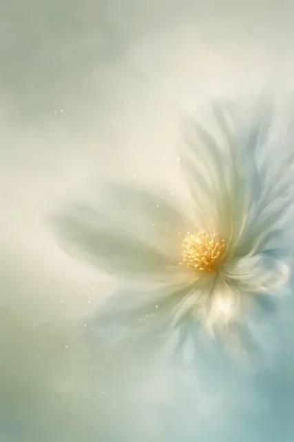 Soft Gradient image example: Minimalist Green and White Fragrance Poster