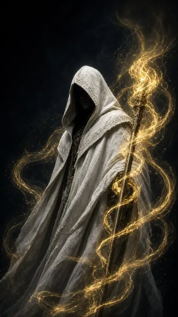 White-Robed Mage Cinematic Concept Art