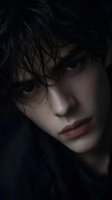 Moody Dark Aesthetic Male Close-Up Portrait