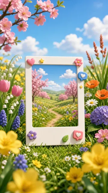E-commerce image example: Spring 3D E-Commerce Polaroid Poster
