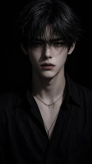 High Fashion image example: Dark Moody Portrait of Handsome Man with Silver Jewelry