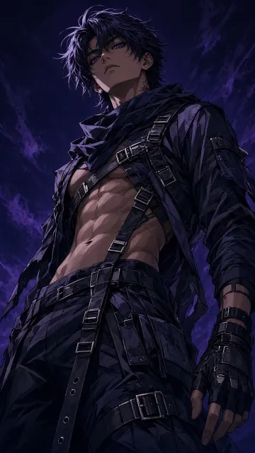 Cyberpunk Anime Boy Fashion Illustration