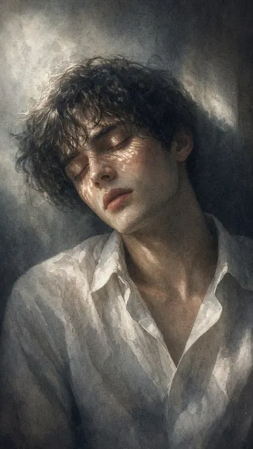 Moody At-Home Portrait of Youth in White Shirt