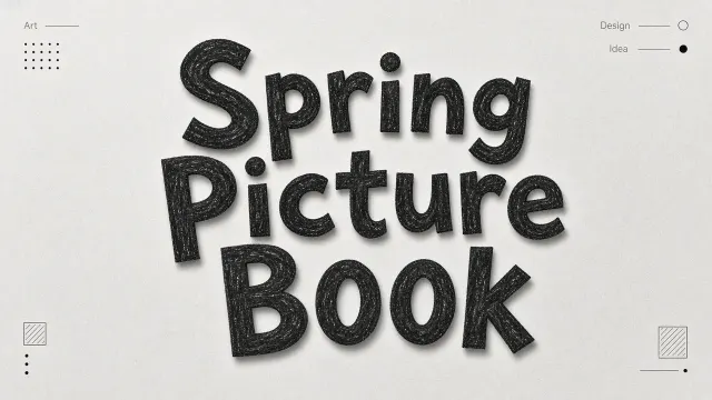 Childrens Book image example: Spring Picture Book Minimalist Typographic Illustration