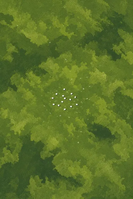 Fauna and Flora image example: Altay Grassland Sheep Aerial Flat Illustration