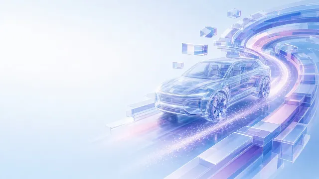 Transportation image example: Transparent Glass Tunnel Sci-Fi Concept Car